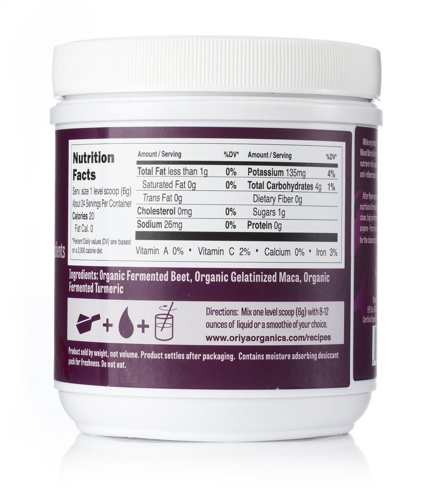 Oriya Organics Summit Energizer label