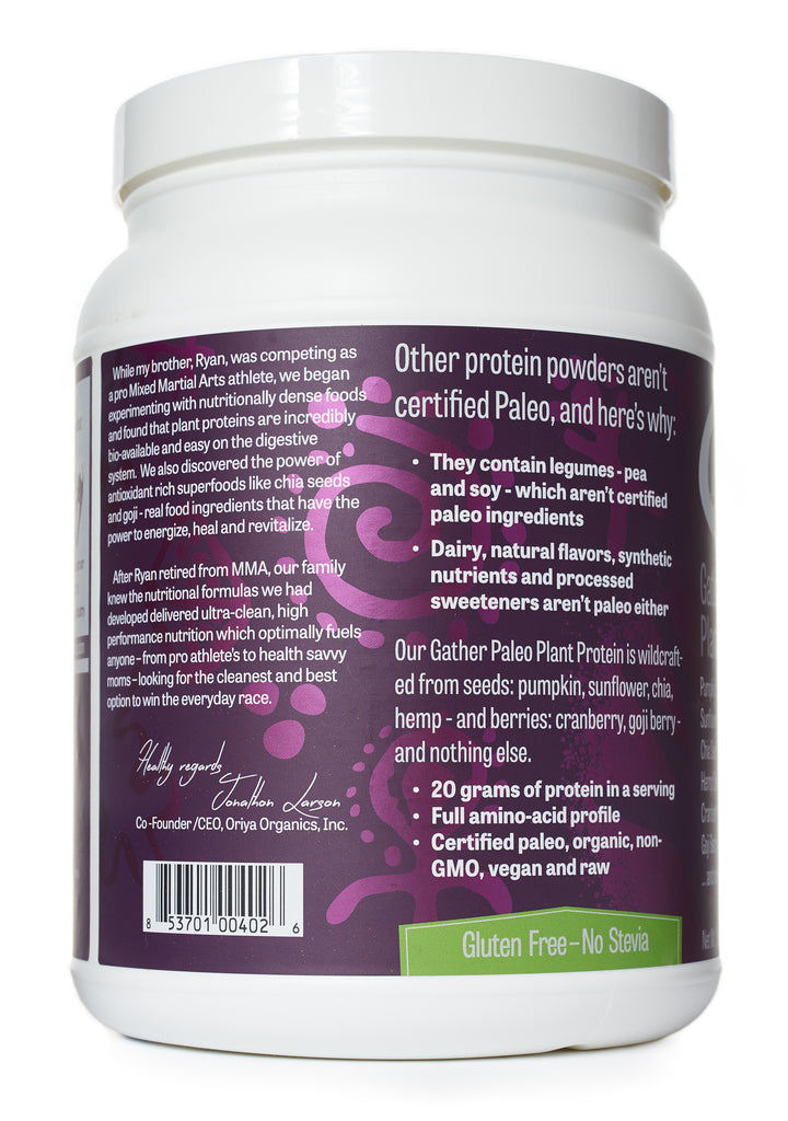Oriya Organics Gather Paleo Plant Protein side